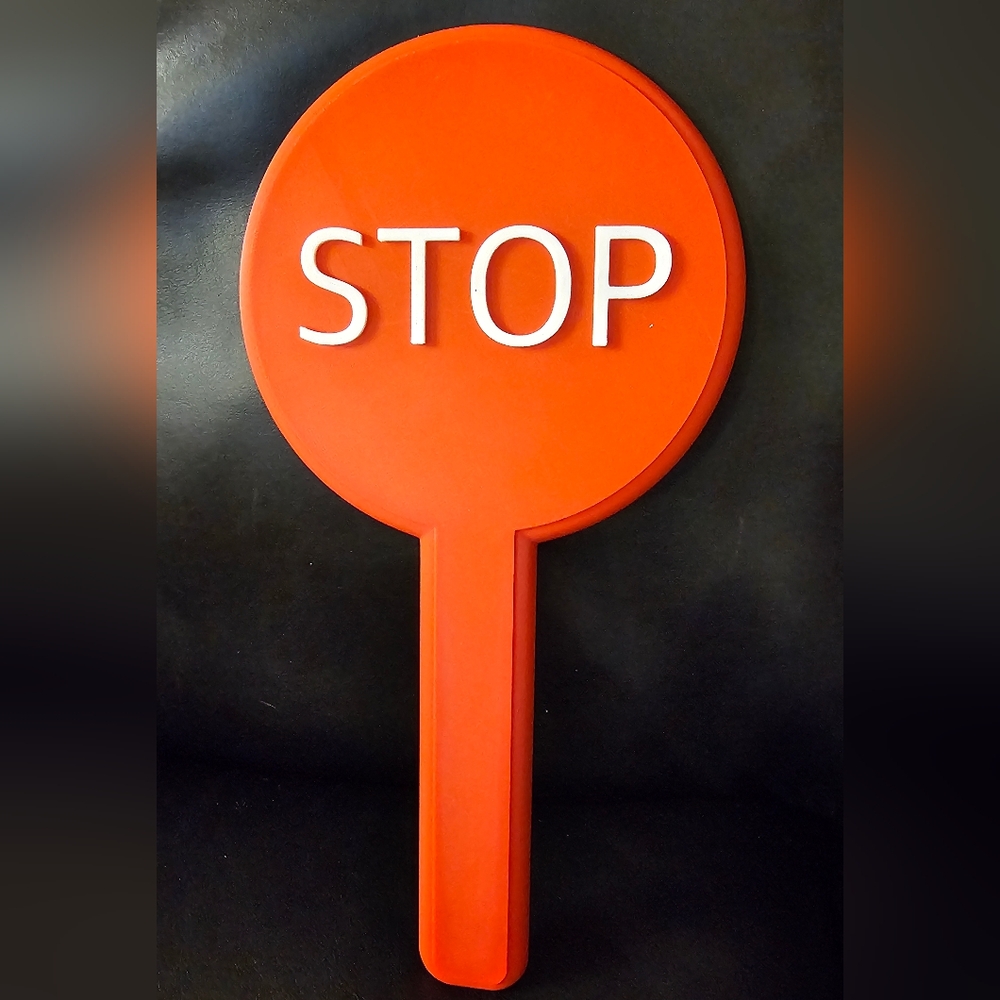 Red Stop Sign With Handle Plastic Waterproof NWOT